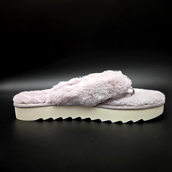 Koolaburra by Ugg Thong Faux Fur Slip-on Sandals Light Purple Women's Size 9 - Picture 6 of 12